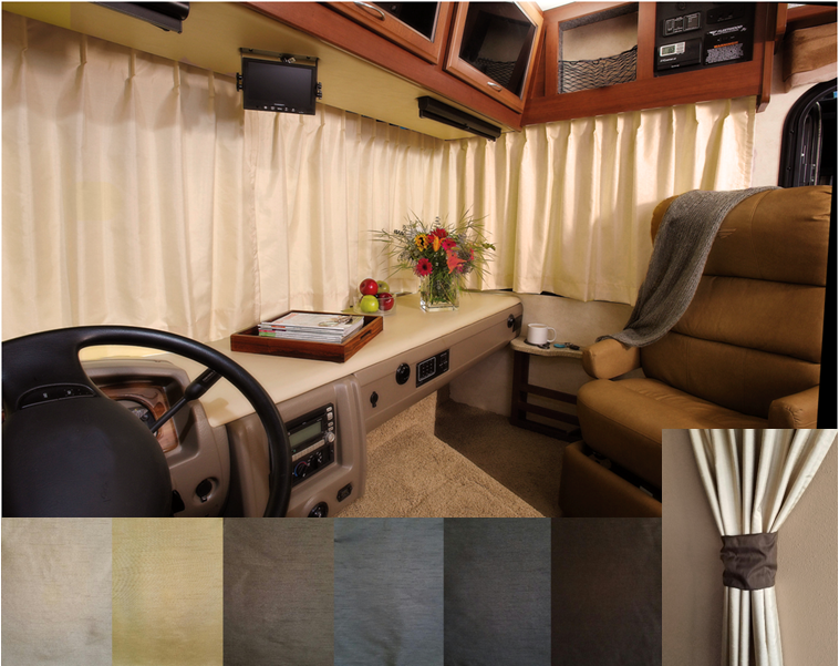 Custom RV Windshield Drapes